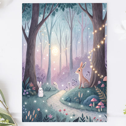 Vykort för postcrossing, scrapbooking & dekoration - Magisk skog PC683