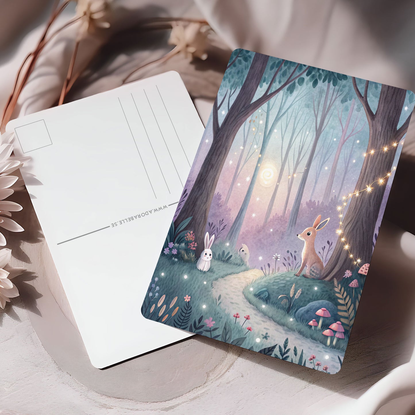 Vykort för postcrossing, scrapbooking & dekoration - Magisk skog PC683