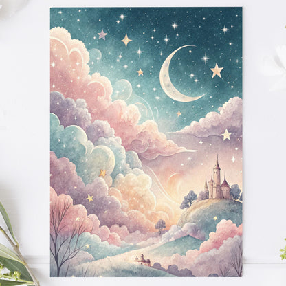 Vykort för postcrossing, scrapbooking & dekoration - Magisk natt PC685