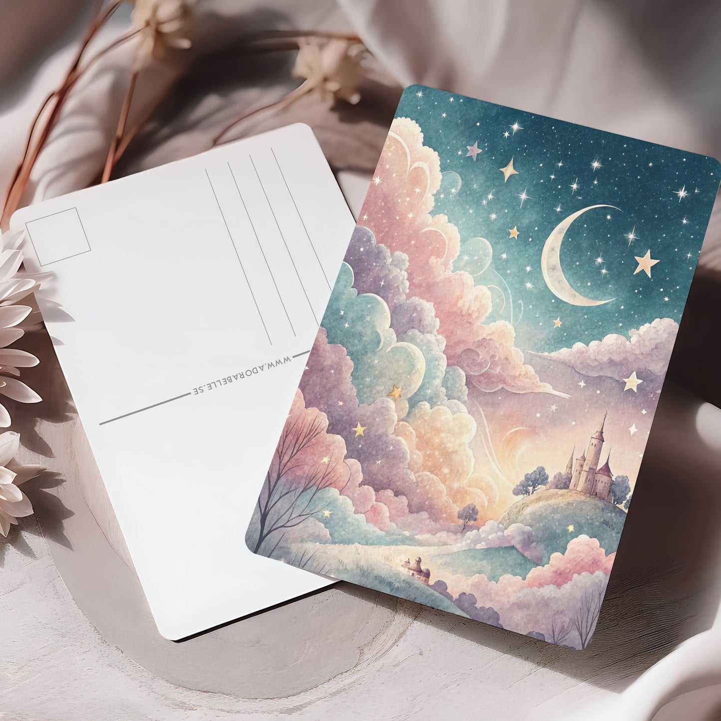 Vykort för postcrossing, scrapbooking & dekoration - Magisk natt PC685