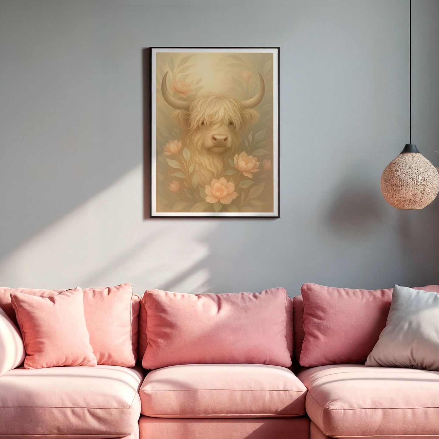 Poster Highland Cow - Bondgårdsdjur Art Print - Tryckt Poster i olika storlekar - PR88-13