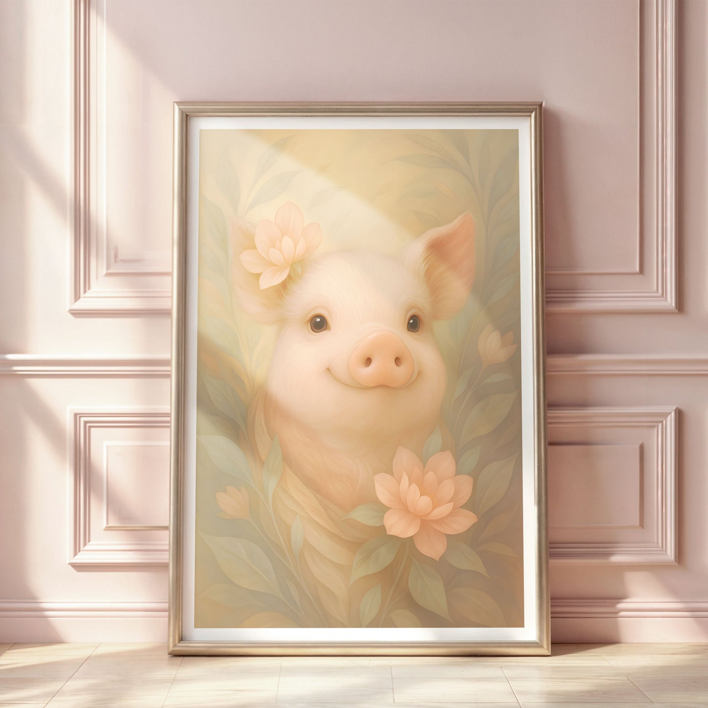 Poster Glad Gris - Bondgårdsdjur Art Print - Tryckt Poster i olika storlekar - PR88-14