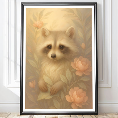 Poster Tvättbjörn - Skogsdjur Art Print - Tryckt Poster i olika storlekar - PR88-15