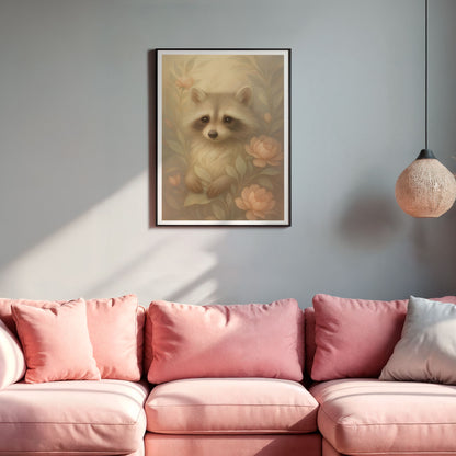 Poster Tvättbjörn - Skogsdjur Art Print - Tryckt Poster i olika storlekar - PR88-15