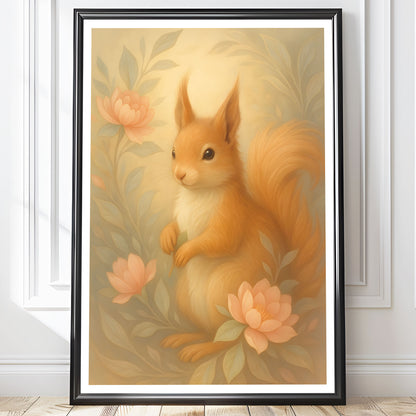 Poster Ekorre - Skogsdjur Art Print - Tryckt Poster i olika storlekar - PR88-16