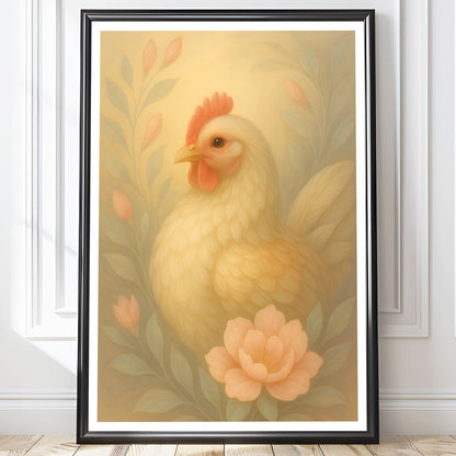 Poster Höna - Bondgårdsdjur Art Print - Tryckt Poster i olika storlekar - PR88-3