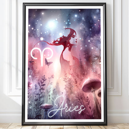 Poster Stjärntecken Väduren - Astrologi Art Print - Tryckt Poster i olika storlekar - PR89-10