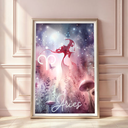 Poster Stjärntecken Väduren - Astrologi Art Print - Tryckt Poster i olika storlekar - PR89-10