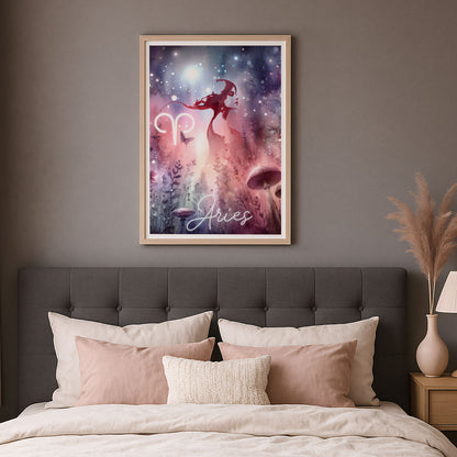 Poster Stjärntecken Väduren - Astrologi Art Print - Tryckt Poster i olika storlekar - PR89-10