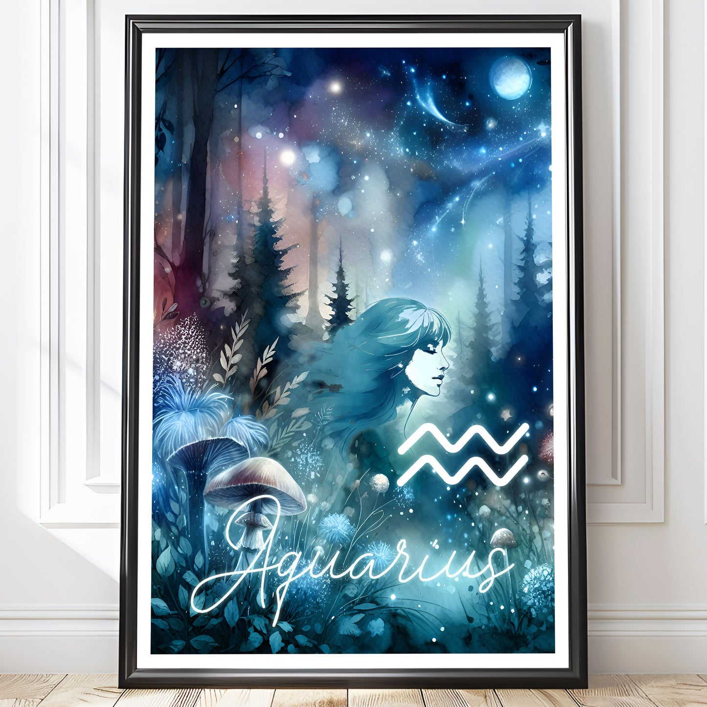 Poster Stjärntecken Vattumannen - Astrologi Art Print - Tryckt Poster i olika storlekar - PR89-11