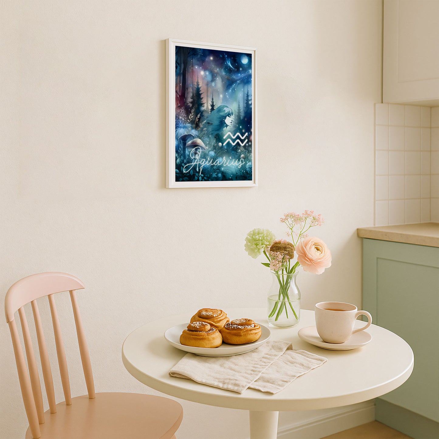 Poster Stjärntecken Vattumannen - Astrologi Art Print - Tryckt Poster i olika storlekar - PR89-11