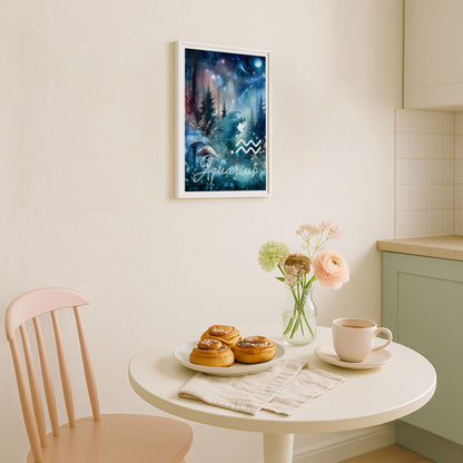 Poster Stjärntecken Vattumannen - Astrologi Art Print - Tryckt Poster i olika storlekar - PR89-11