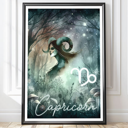 Poster Stjärntecken Stenbocken - Astrologi Art Print - Tryckt Poster i olika storlekar - PR89-12