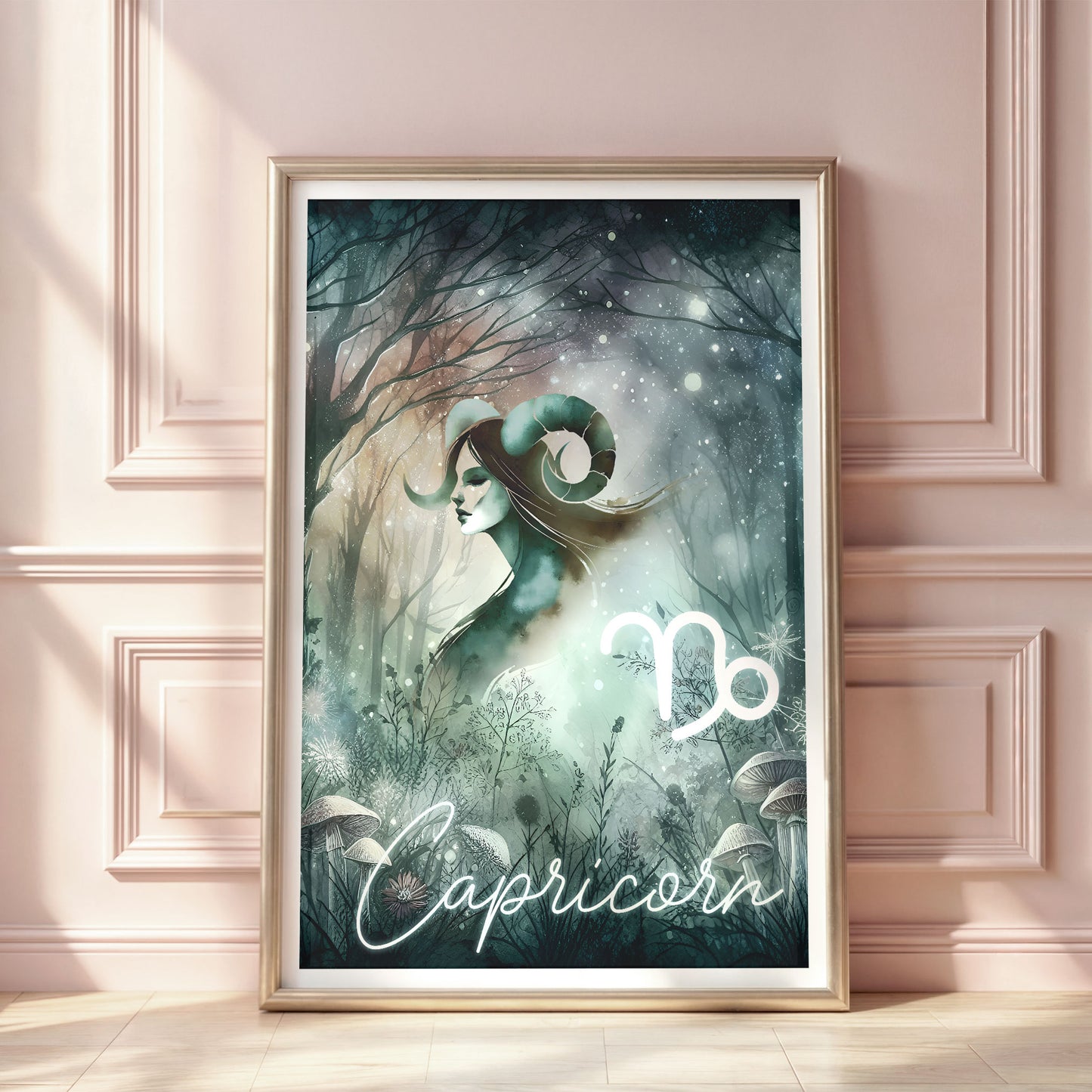 Poster Stjärntecken Stenbocken - Astrologi Art Print - Tryckt Poster i olika storlekar - PR89-12