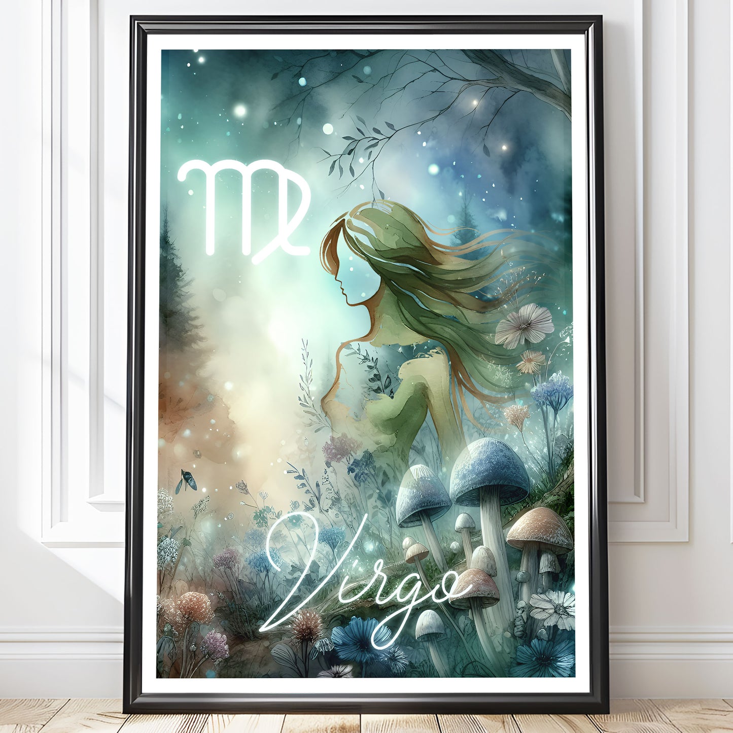 Poster Stjärntecken Jungfrun - Astrologi Art Print - Tryckt Poster i olika storlekar - PR89-1