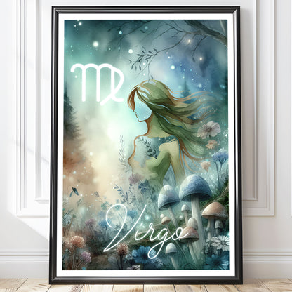 Poster Stjärntecken Jungfrun - Astrologi Art Print - Tryckt Poster i olika storlekar - PR89-1