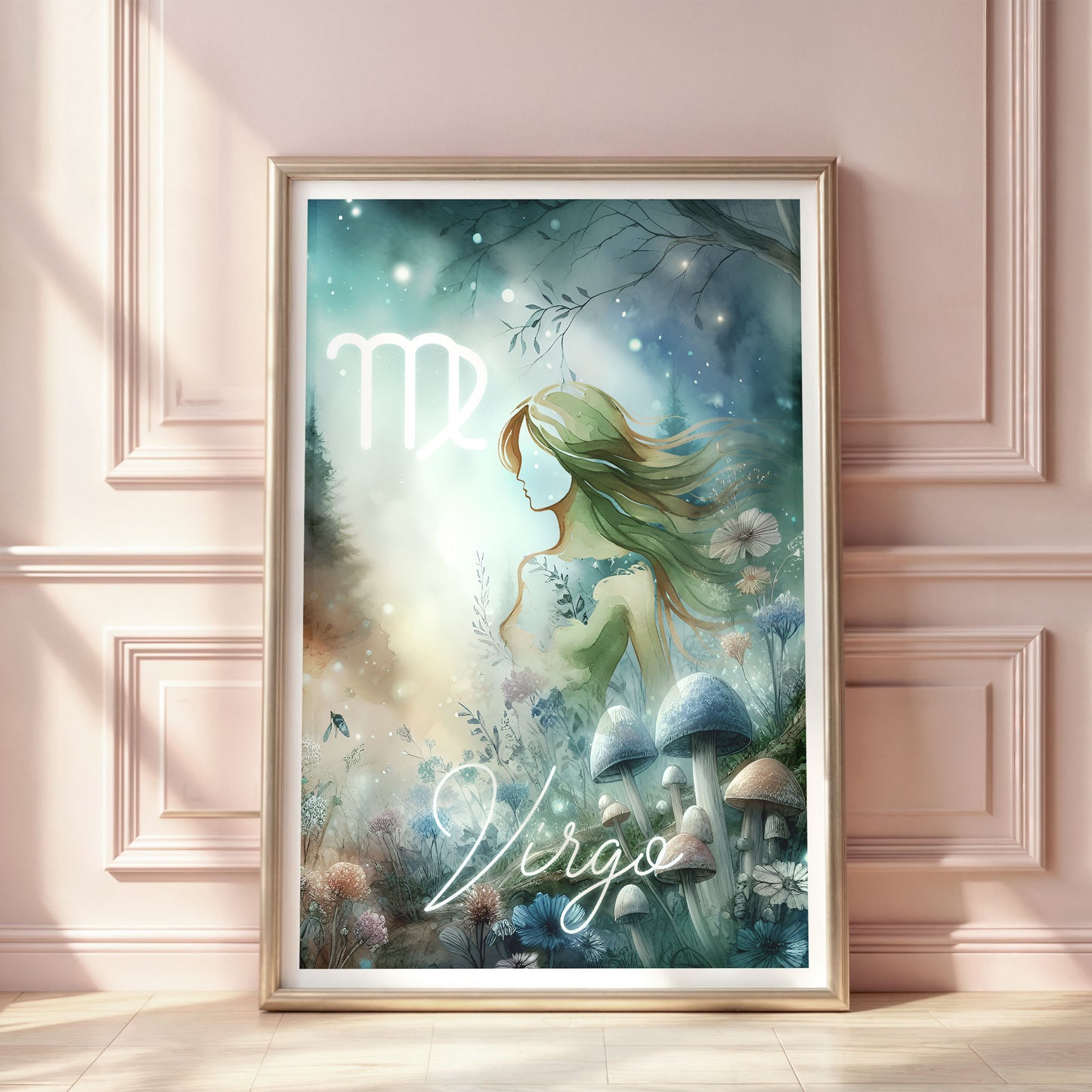 Poster Stjärntecken Jungfrun - Astrologi Art Print - Tryckt Poster i olika storlekar - PR89-1