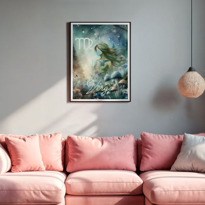 Poster Stjärntecken Jungfrun - Astrologi Art Print - Tryckt Poster i olika storlekar - PR89-1
