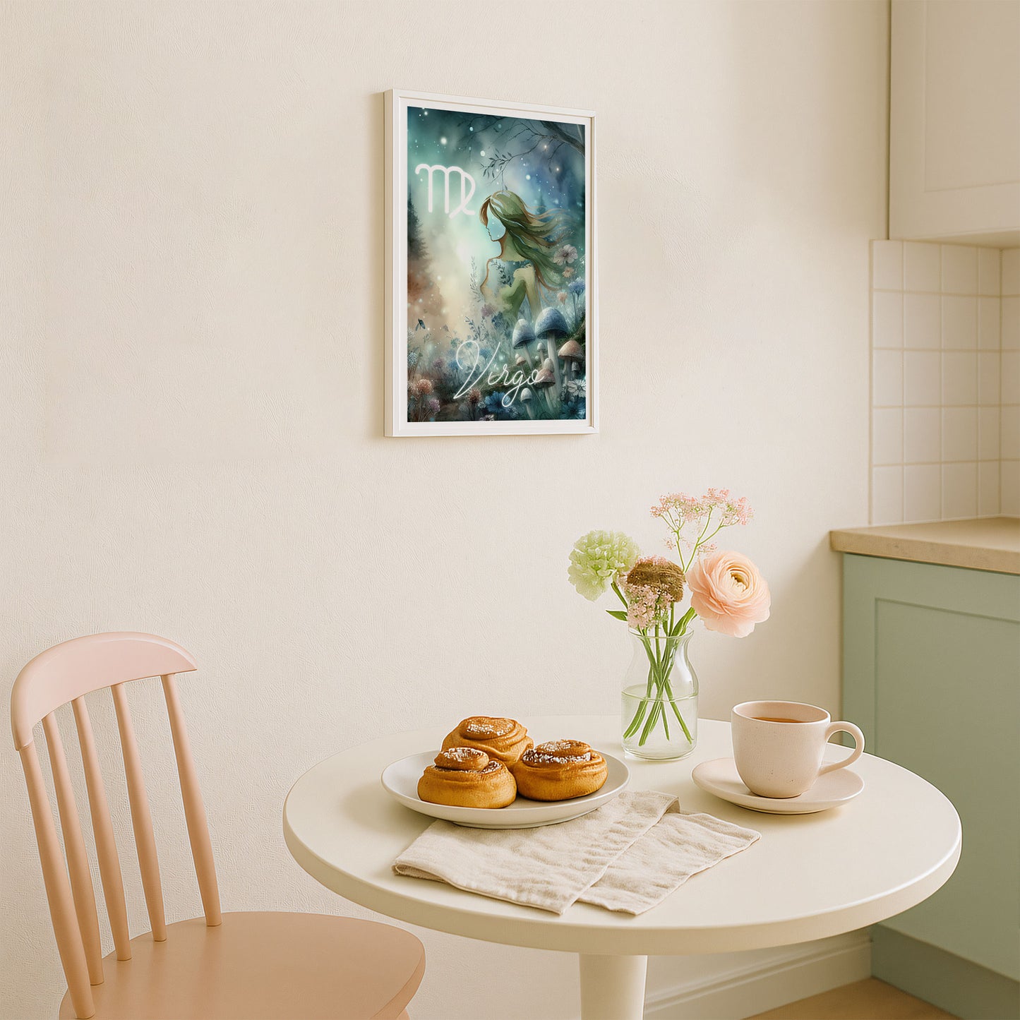 Poster Stjärntecken Jungfrun - Astrologi Art Print - Tryckt Poster i olika storlekar - PR89-1