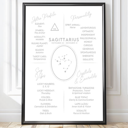 Poster Stjärntecken Skytten 2 - Astrologi Art Print - Tryckt Poster i olika storlekar - PR89-20