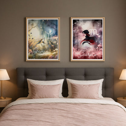 Poster Stjärntecken Skopionen - Astrologi Art Print - Tryckt Poster i olika storlekar - PR89-3