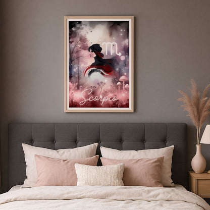 Poster Stjärntecken Skopionen - Astrologi Art Print - Tryckt Poster i olika storlekar - PR89-3