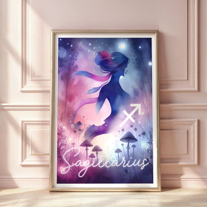 Poster Stjärntecken Skytten - Astrologi Art Print - Tryckt Poster i olika storlekar - PR89-4