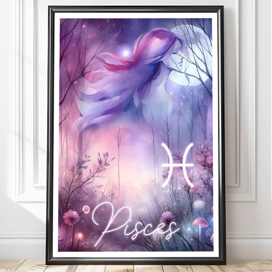 Poster Stjärntecken Fiskarna - Astrologi Art Print - Tryckt Poster i olika storlekar - PR89-5