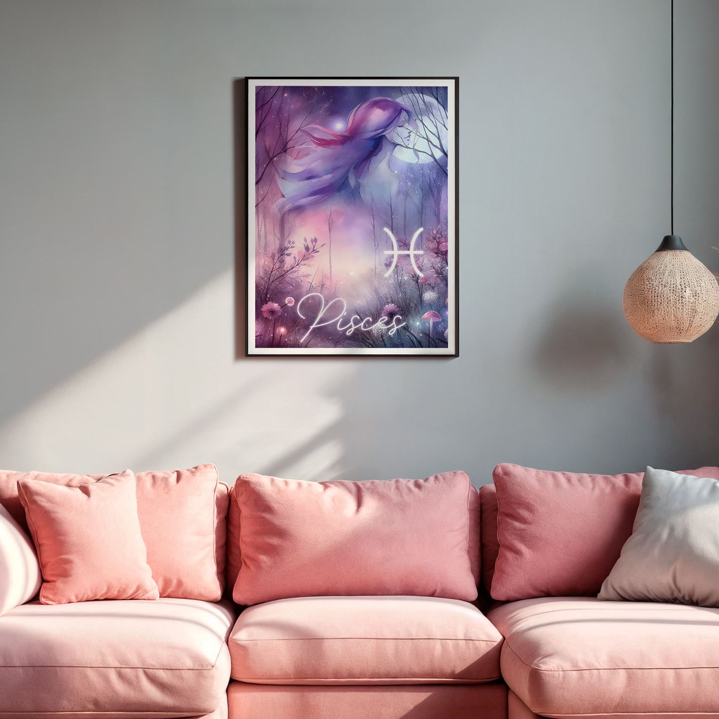 Poster Stjärntecken Fiskarna - Astrologi Art Print - Tryckt Poster i olika storlekar - PR89-5