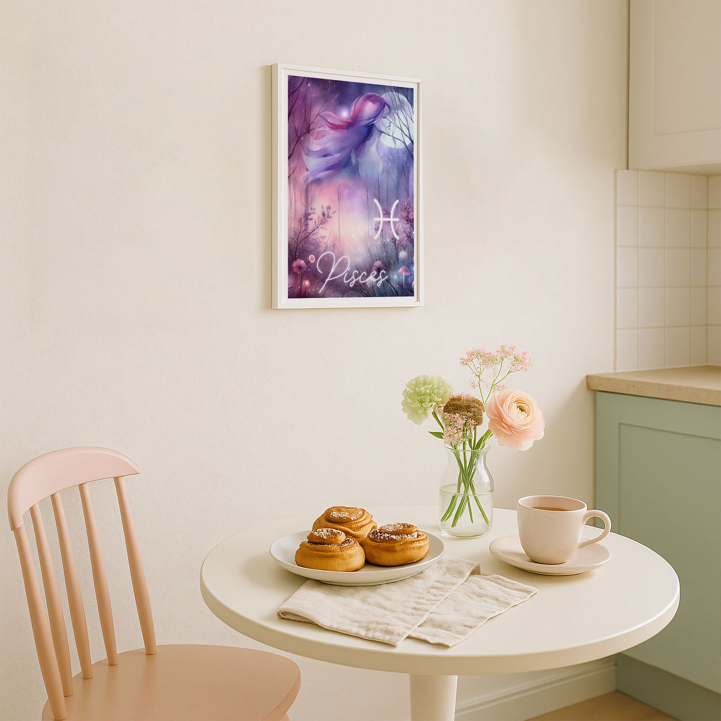 Poster Stjärntecken Fiskarna - Astrologi Art Print - Tryckt Poster i olika storlekar - PR89-5