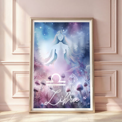 Poster Stjärntecken Vågen - Astrologi Art Print - Tryckt Poster i olika storlekar - PR89-6