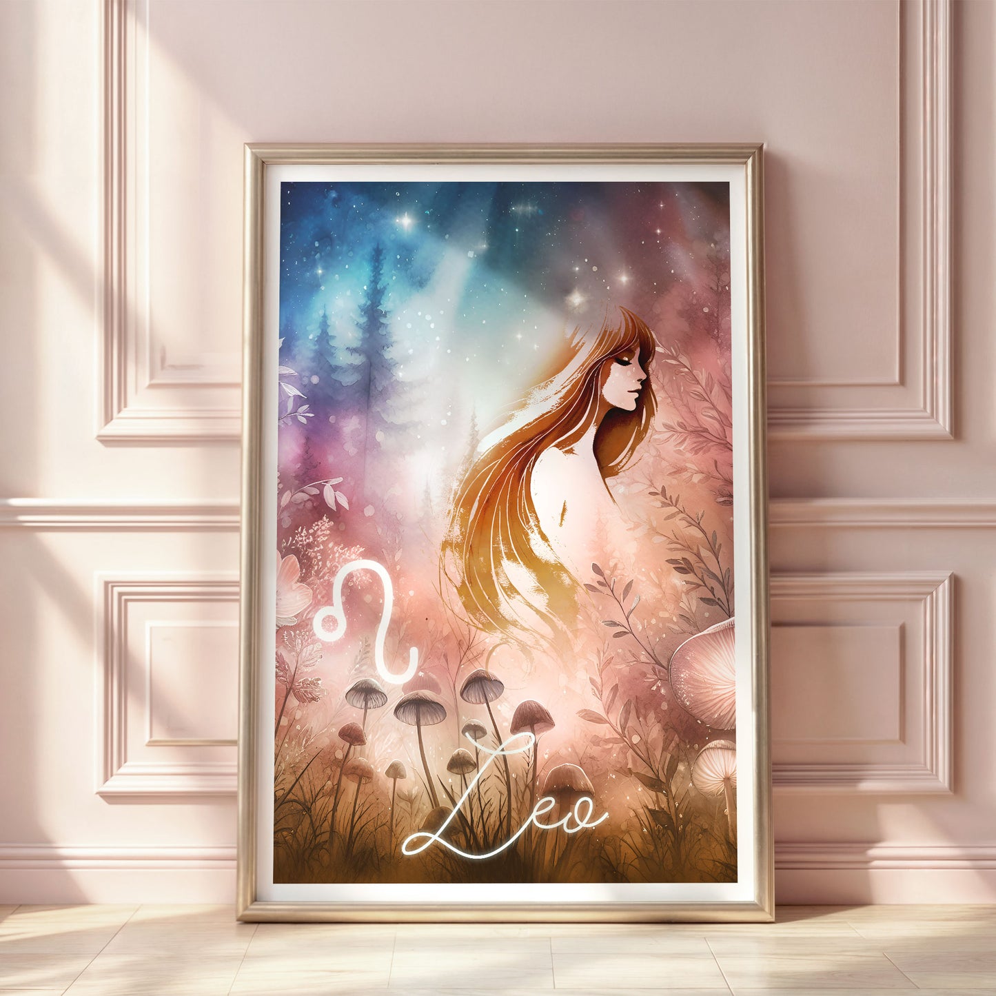 Poster Stjärntecken Lejonet - Astrologi Art Print - Tryckt Poster i olika storlekar - PR89-7