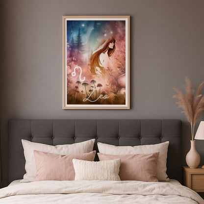 Poster Stjärntecken Lejonet - Astrologi Art Print - Tryckt Poster i olika storlekar - PR89-7