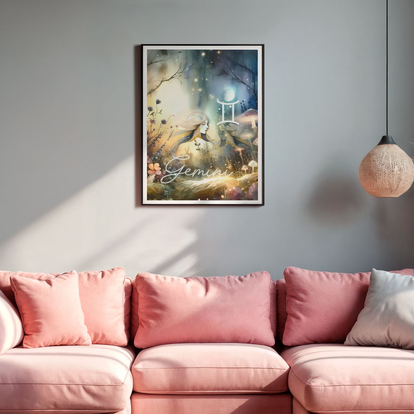 Poster Stjärntecken Tvillingarna - Astrologi Art Print - Tryckt Poster i olika storlekar - PR89-8