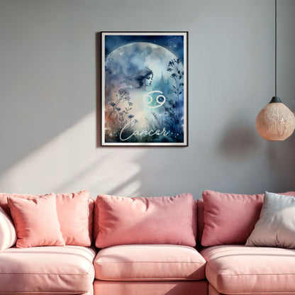 Poster Stjärntecken Kräftan - Astrologi Art Print - Tryckt Poster i olika storlekar - PR89-9