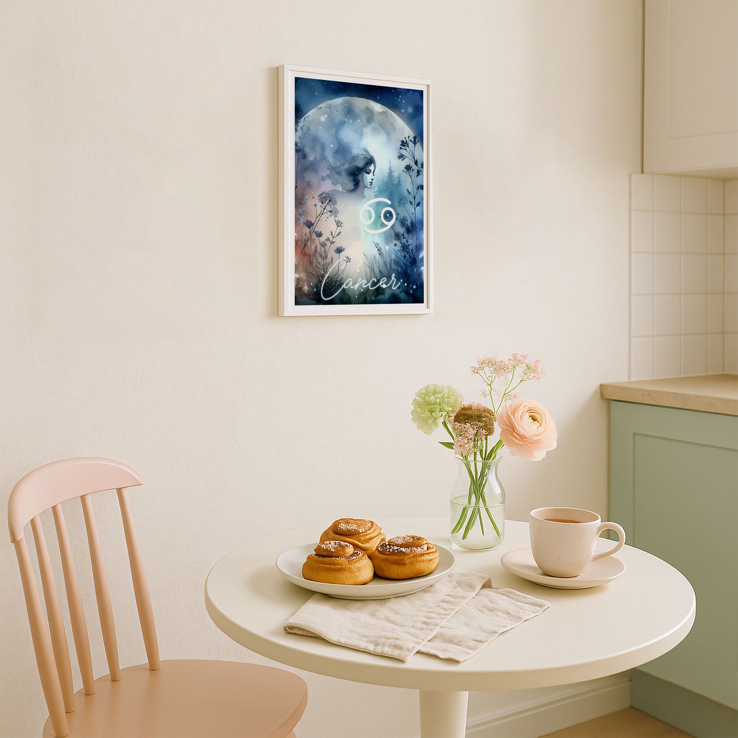 Poster Stjärntecken Kräftan - Astrologi Art Print - Tryckt Poster i olika storlekar - PR89-9