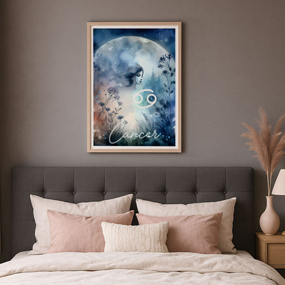 Poster Stjärntecken Kräftan - Astrologi Art Print - Tryckt Poster i olika storlekar - PR89-9
