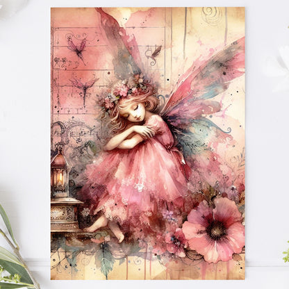 Vykort för postcrossing, scrapbooking & dekoration - Rosa Fé PC620