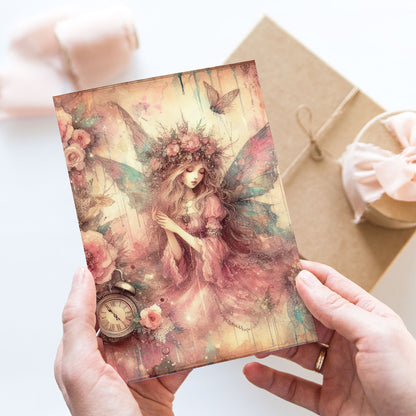 Vykort för postcrossing, scrapbooking & dekoration - Rosa Fé PC622