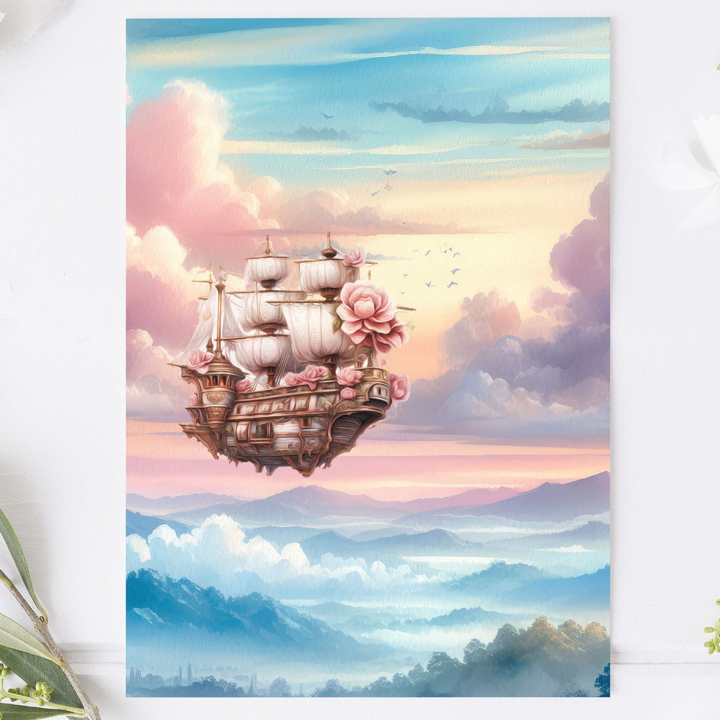 Vykort för postcrossing, scrapbooking & dekoration - Luftskepp PC624