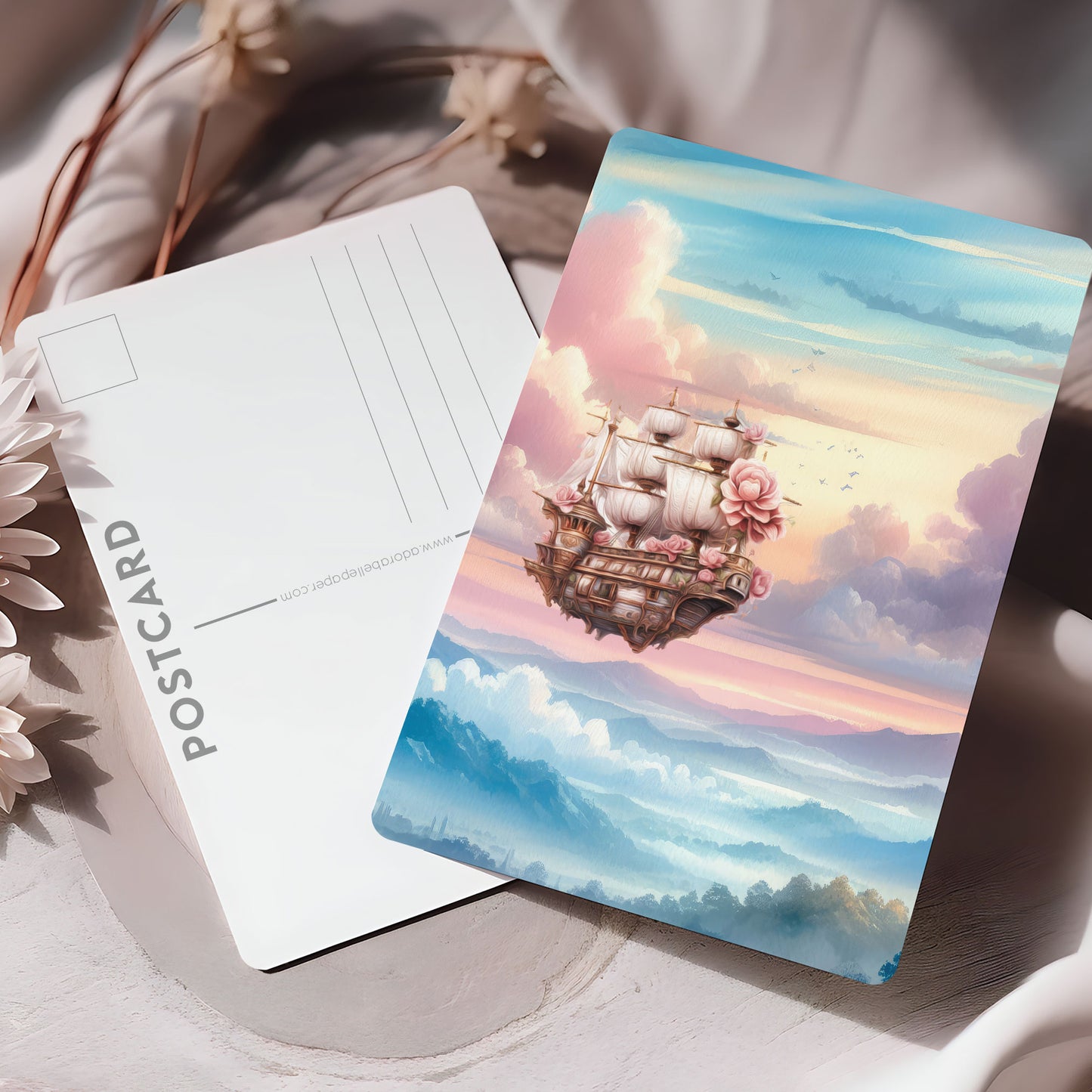 Vykort för postcrossing, scrapbooking & dekoration - Luftskepp PC624