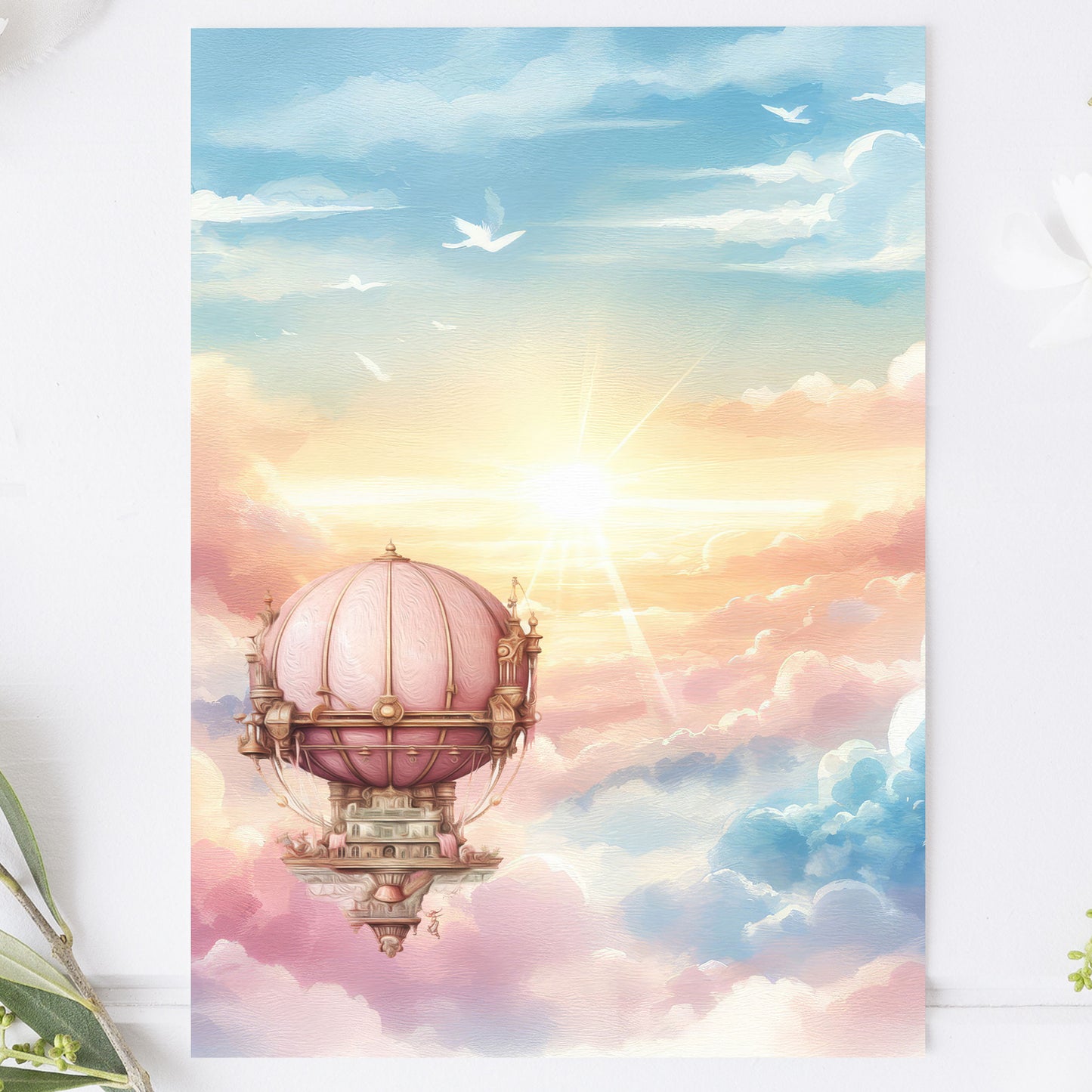 Vykort för postcrossing, scrapbooking & dekoration - Luftballong PC625