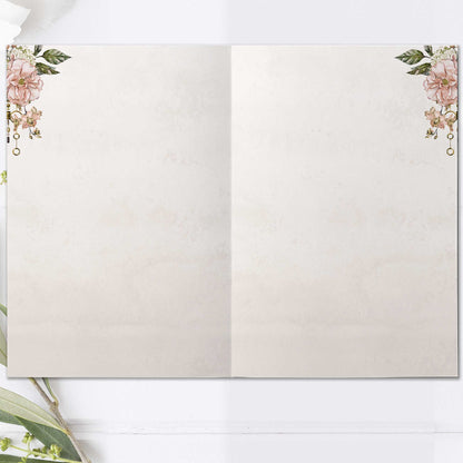 Festprogram litet, till bröllop – Vintage Rosa Steampunk – Tryckt programkort 14,5x20 cm BR012