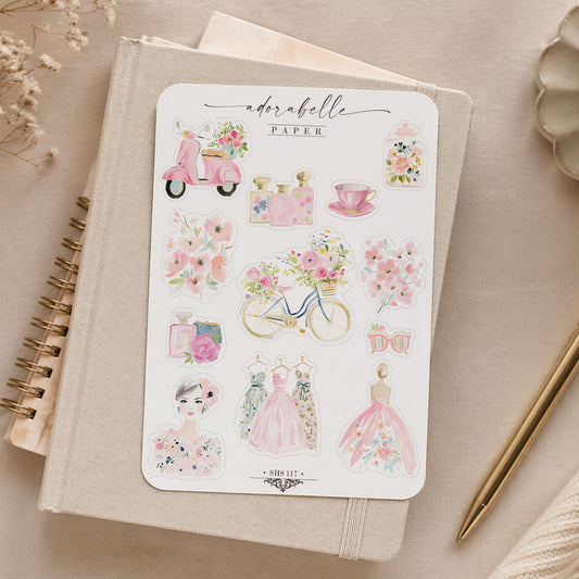 Stickersark Coquette Paris - Rosa Chiq Fashion Sticker Pack - Laptop, Journal Stickers