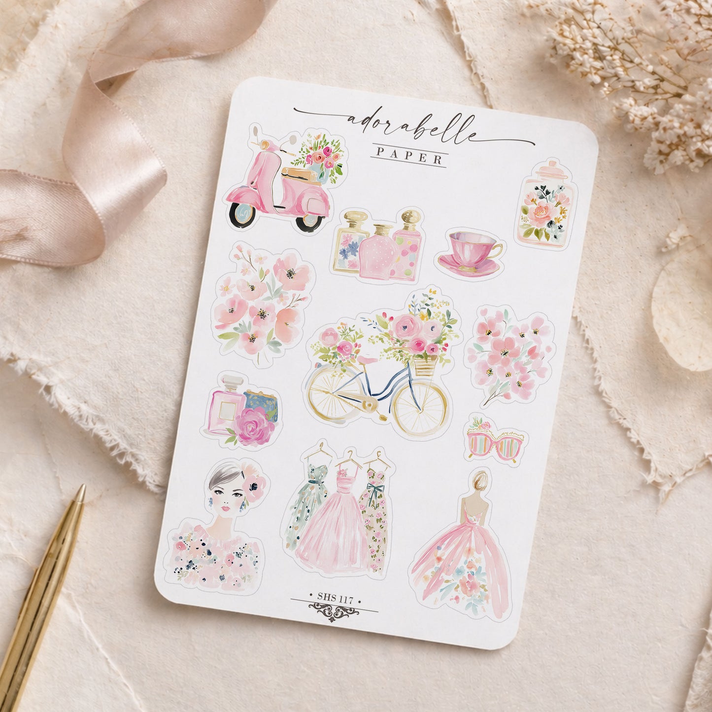 Stickersark Coquette Paris - Rosa Chiq Fashion Sticker Pack - Laptop, Journal Stickers