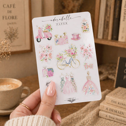Stickersark Coquette Paris - Rosa Chiq Fashion Sticker Pack - Laptop, Journal Stickers
