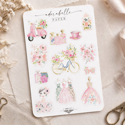 Stickersark Coquette Paris - Rosa Chiq Fashion Sticker Pack - Laptop, Journal Stickers