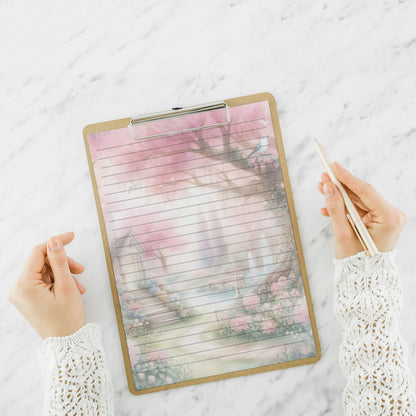 10-pack Brevpapper - Rosa Vår Trädgård - Tryckt A5 Papper - WP507