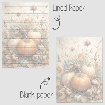 10-pack Brevpapper - Höstpumpor - Tryckt A5 Papper - WP518