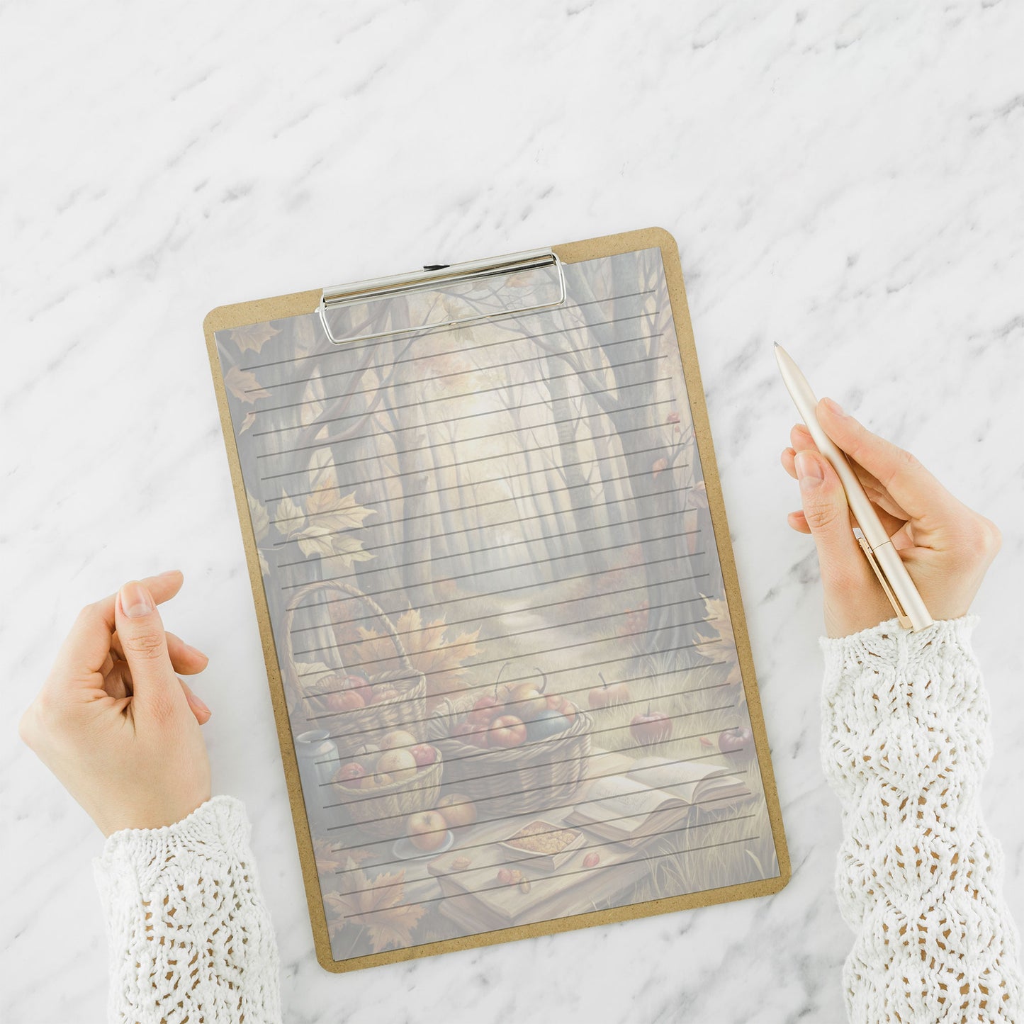 10-pack Brevpapper - Picknick i skogen - Tryckt A5 Papper - WP520